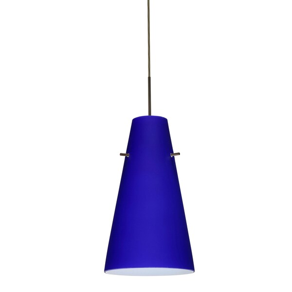 Besa Lighting Cierro Cord Pendant, Cobalt Blue Matte, Bronze Finish, 1x100W Incandescent 1JT-4124CM-BR - main
